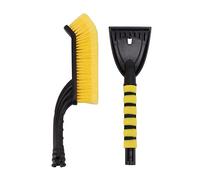 Snow Brush with Detachable Ice Scraper, ABS Plastic Snow Removal Tool with Ergonomic Foam Grip for Cars and Trucks - Lightweight Durable Design, Comfortable Non Slip Handle, Easy (Yellow Black)