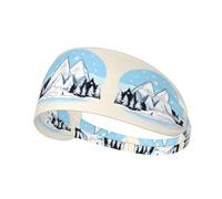 Snow-Capped Mountains Elastic Sports Headband, Unisex Headband, Wicks Moisture and Eliminates Excess Sweat, Suitable for Sports Such As Football, Running and Yoga, Etc.
