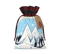 Snow-capped mountains Fashionable Print Small Drawstring Storage Bag Lightweight and Beautiful for Various Festivals