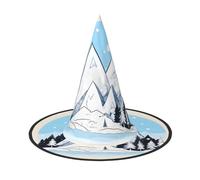 Snow-capped mountains Halloween Witch Hat 3 PCS Comfortable And Durable Suitable For Party Role Play And Carnival