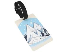 Snow-Capped Mountains Luggage Tags for Suitcases - Durable PVC ID Tags with Detachable Straps for Travel, Backpack, Golf Bag, Anti-Loss