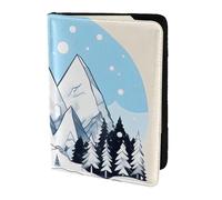 Snow-capped mountains Passport Holder5.5 in - Genuine leather, unisex - Folding passport holder