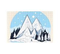 Snow-capped mountains Pattern Wooden Jigsaw Puzzle Horizontal 300 Pieces for Family Leisure and Creativity Enhancement