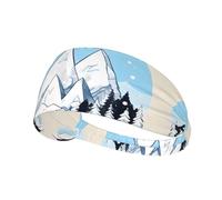 Snow-capped mountainsPrinted headband, unisex, suitable for daily face washing, makeup application, yoga, and exercise.