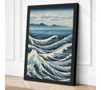 Snow-Capped Peaks Japandi Canvas Wall Art Print 18x12 Inch (46 x 30 cm)