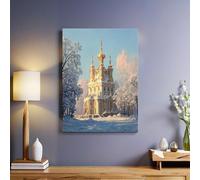 Snow Castle Framed Beige Canvas Wall Art 30 x 20 cm Modern Poster Print Ready to Hang for Living Room Bedroom Home Decoration