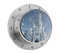 Snow Castle Kitchen Timer Visual Timer for Cooking 60 Minute Wind Up Timers Stainless Steel Manual Magnetic Countdown Visual Mechanical Timers Cooking Clock with Loud Alarm