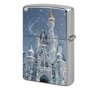 Snow Castle Lighter Case Metal Double-Sided Lighter Cover Pocket Lighters Sleeve Windproof Lighters Accessories for Men Women