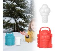 Snow Castle Molds,Snowball Maker & Press Snowball Maker Clips Snow Makers,Press Rice Mold Cute Snowballs Instant Snowballs,Fun Outdoor Winter Garden Toy Rice Balls Winter Fight Games (Red)