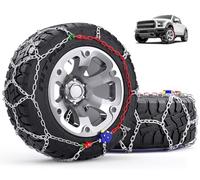 Snow-Chains Auto Fixing 1 Min Quick Installation Tire-Chains, Heavy-Duty Emergency Tire Traction Chain for Pickup Trucks and Off-road SUV Car Tires 255 265 275 285 - Set of 2