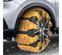 Snow Chains for Car Wheels 4PCS - Heavy Duty and Steel Construction with Thickened Ratchet and Adjustable Buckles for Snow Ice Use (Black)