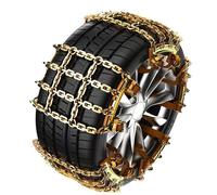 Snow chains suitable for all terrains Thickened manganese steel anti skid chains are suitable for cars and SUVs Nine square anti skid design on ice snow mud an Large (suitable for tires 245-265) 8pcs