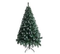 Snow Christmas Tree, 6ft Artificial Snow Flocked Christmas Tree, White and Green Xmas Trees with 650 Tips, Solid Metal Legs, Christmas Decorations for Indoor Outdoor 1.8m