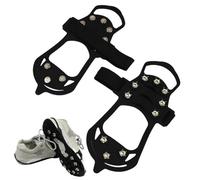 Snow Cleats,1-Pair 10 Tooth Anti-Slip Lightweight Crampons - Hiking Boot Spikes Ice Grips for Snow | for Winter Adventure Work Outdoor Running Commuting Shopping