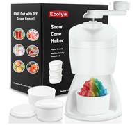 Snow Cone Machine, Ice Crusher for Home Use, Snow Cone Maker for Kids, Shaved Ice Slushy Machine, Ice Shaver Manual, Hand Crank, with 3 Ice Block Molds