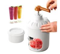 Snow Cone Machine with Shaved Ice, Hand Held Snow Ice Machine, Manual Snow Cone Snow Crusher Ice Maker Machine, Stainless Steel Snow Maker, Grains