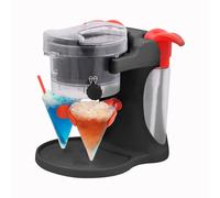 Snow Cone Maker Black Compact Plastic Shaved Ice Machine with Cups Straws 4 Cups