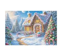 Snow Cottage Forest 1000 Piece Premium Jigsaw Puzzle For Men Educational Decompression Adults Anxiety Memory Care Mothers Valentines Wooden 1000 PCS