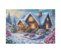 Snow Cottage Forest 300 Pc DIY Jigsaw Puzzle Puzzles for Adults Teens Hard Challenging Team Building Stress Reducing Autumn Gift 300 PCS
