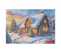 Snow Cottage Forest 300 Pcs Jigsaw Puzzles Puzzles for Adults Teens Fun Family Game Team Building Stress Reducing Autumn Gift Durable Recycled Material 300 PCS