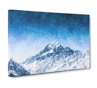 Snow Covered Aoraki Mount Cook Canvas Wall Art Print 30x20 Inch