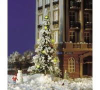 Snow covered Christmas tree with candles and snowman HO/OO Gauge Busch 5409