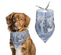 Snow-Covered Winter Trees Dog Bandana for Small Medium Large Dogs Printing Pattern Adjustable Bibs Scarf Soft Washable Triangle Pet Costume Decor