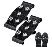Snow Crampons for Boots, 2 Pieces Adjustable Snow Crampons 5 Teeth | Traction for Walking on Snow and Ice - for Men and Women Winter Activities Hiking Climbing Mountaineering Campeg