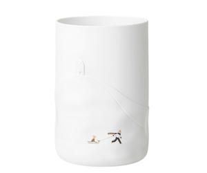 Snow day vase dog sled wheels