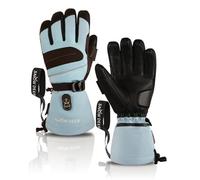 SNOW DEER Heated Gloves for Men Women - 10 Hours Warm Electric Ski Gloves, Waterproof Rechargeable Winter Thinsulate Insulation, Touchscreen Outdoor Cold Weather (Blue, L)