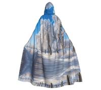 Snow Falling in The Park Adult Halloween Party Cloak-Stylish Pumpkin Theme Hooded Wizard Robe Cosplay Costumes