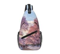 Snow Falling in The Park Crossbody Sling Bag Crossbody Shoulder Chest Bag Shoulder Strap Waist Fanny Pack Men Women