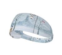 Snow Falling In The Park Elastic Exercise Headband for Women & Men