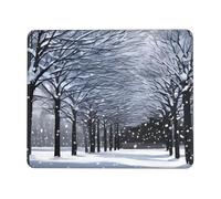 Snow Falling in The Park Enhanced Control Mouse Pad with Lock Stitch Edge Large Thick Non-Slip Desk Mat for Office Task