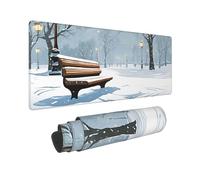 Snow Falling in The Park Gaming Mousepad Large Waterproof Non-Slip Desk Mat for Home Office Work Computer, Keyboard Pad Work from Home Essentials - 80x30cm