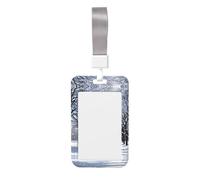 Snow Falling in The Park Print Badge Holder with Breakaway Lanyard,Work Name Tag Breakaway Lanyard Id Card Protector Case