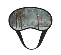 Snow Falling in The Park Print Blackout Sleep Mask for Women & Men, Zero Eye Pressure Eye Mask for Travel and All - Around Sleep