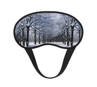 Snow Falling in The Park Print Blackout Sleep Mask, with Adjustable Strap for Travel, Night Work, Nap, Office