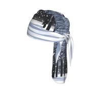 Snow Falling in The Park Print Cycling Headwrap Under Helmet Skull Cap Sweat Wicking Quick Dry for Patriotic Event Gift