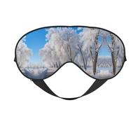 Snow Falling in The Park Print Eye Mask,Silk-Like Sleep Mask,Night Sleeping Mask for Men Women,for Sleep Relaxation