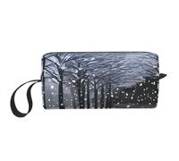 Snow Falling in The Park Print Foam Padded Cosmetic Case Simple Organizer Pouch Lightweight Travel Bag for Space Saving