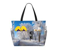 Snow Falling In The Park Print Large Capacity Travel Bag For Women Beach Tote Bags Duffle Bag,For Travel Gym Vacation