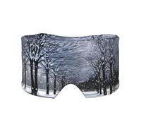 Snow Falling in The Park Print Sleep Eye and Ear Muffs for Sleeping with Adjustable Strap for Travel Nap Shift Work Office