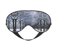 Snow Falling in The Park Print Sleep Eye Mask Comfortable with Adjustable Strap Soft Shade Blackout Eye Cover Blindfold