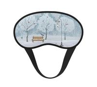 Snow Falling in The Park Print Sleep Eye Mask Light Blocking Soft and Comfortable Night Eye Blinder for Women Men for Sleeping Travel Night Shift