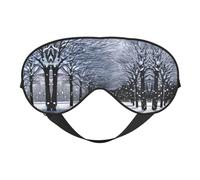 Snow Falling in The Park Print Soft Eye Mask for Women Men Comfortable with Adjustable Strap for Travel Yoga Nap Shift Work