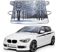 Snow Falling in The Park Printed Car Windshield Cover for Ice and Snow, Durable Windshield Snow Cover, Sun Protection, Universal Fit 69x42.5''