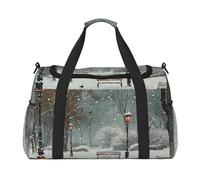 Snow Falling in The Park Printed Travel Duffle Bag for Men Women Weekender Travel Organizer Bag for Sport, Outdoors, Gym & Fishing