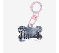 Snow Falling in The Park Printing Acrylic Dog Bone Ornament,Dog Tags Personalized Pet Ornament, Key Chain Bone Shaped Id Tags