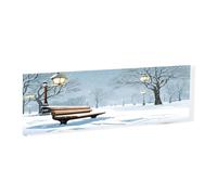 Snow Falling in The Park -Rectangular Acrylic Table Signs - Clear Custom Nameplates For Office Desk, Restaurant, Events - Smooth Edge Professional Signage.
